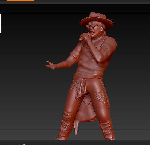 axl rose guns and roses 3D print model