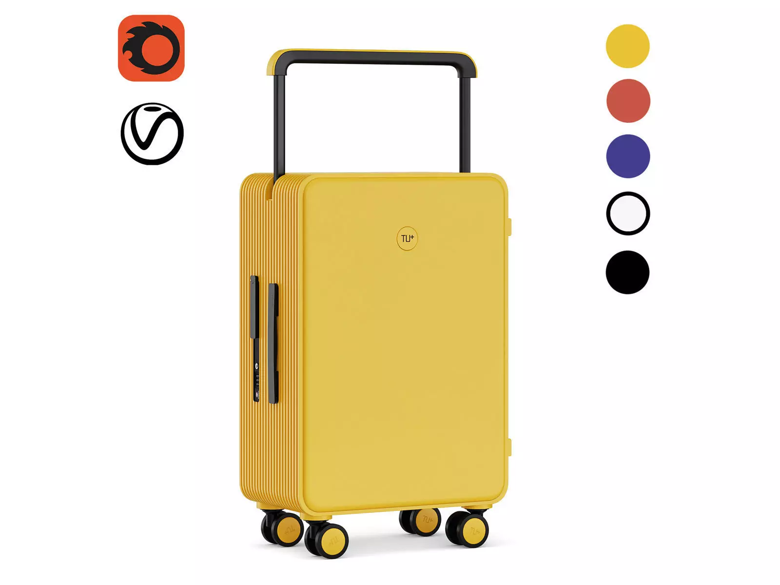 TUPLUS LINE Hardside Checked Luggage 3D model_0