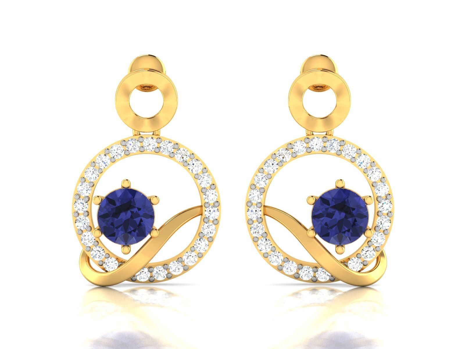 Women earrings 3dm render detail 3D print model 3D print model_4