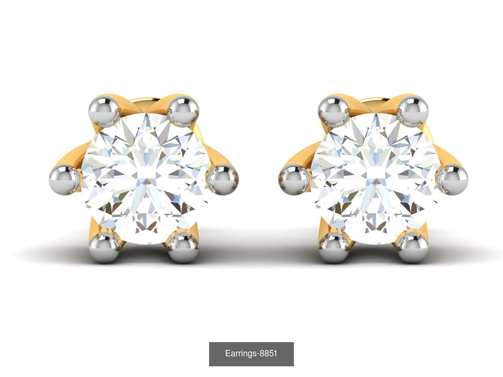 33 SOLITAIRE EARRINGS 3D Model Collection_15