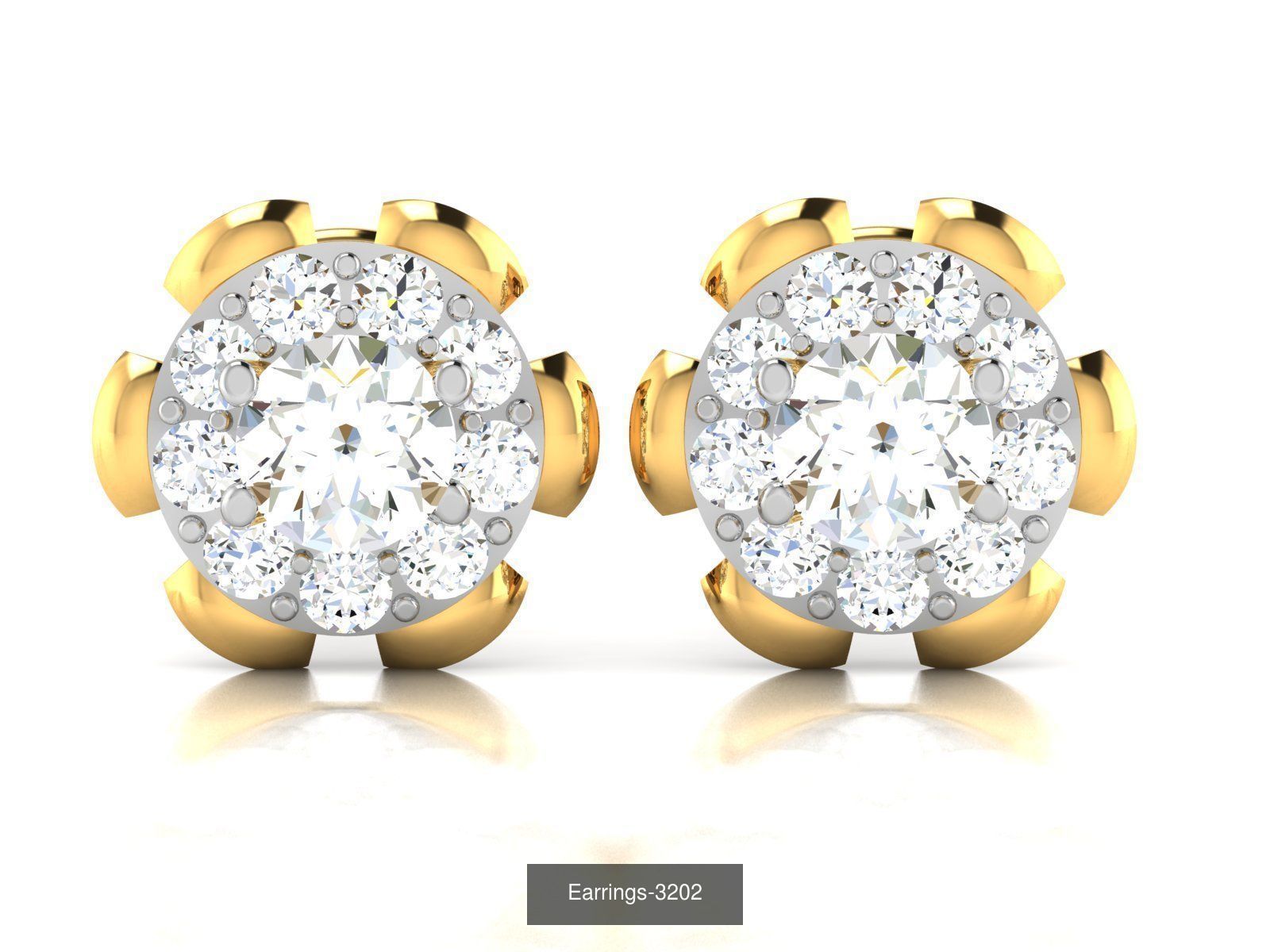 33 SOLITAIRE EARRINGS 3D Model Collection_9