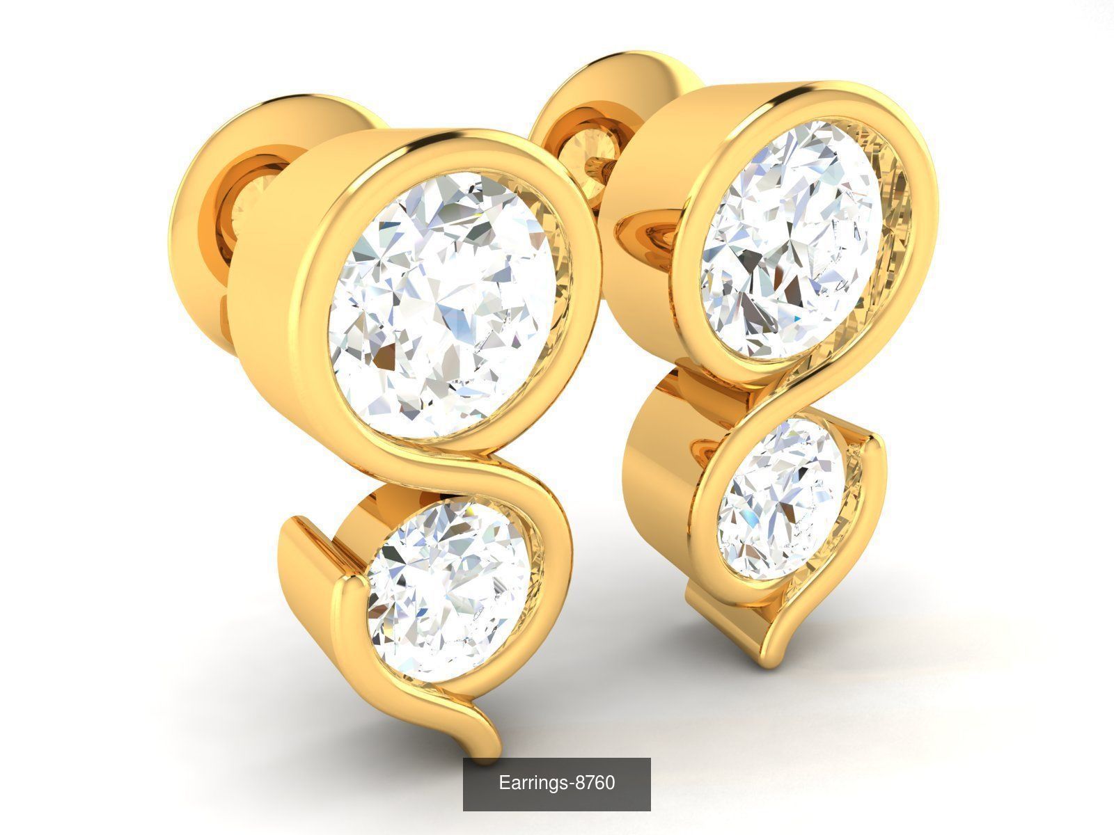 33 SOLITAIRE EARRINGS 3D Model Collection_16