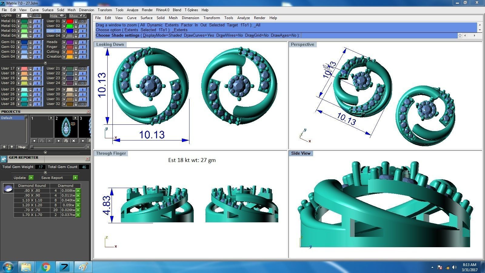 Women earrings 3dm render detail 3D print model 3D print model_6