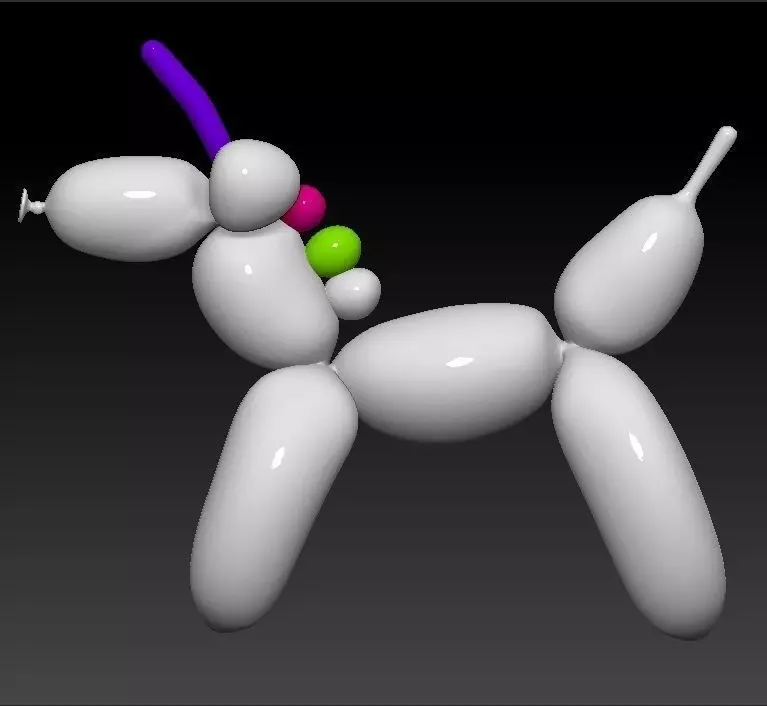 UNICORN balloon 3D model_0