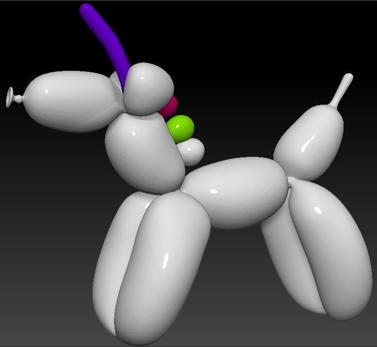 UNICORN balloon 3D model_2
