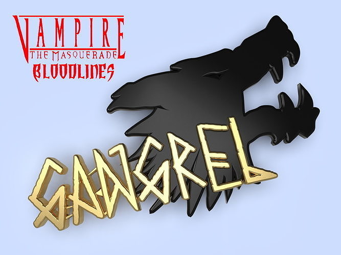 Vampire The Masquerade Bloodlines cosplay Gangrel pendant 3D print model