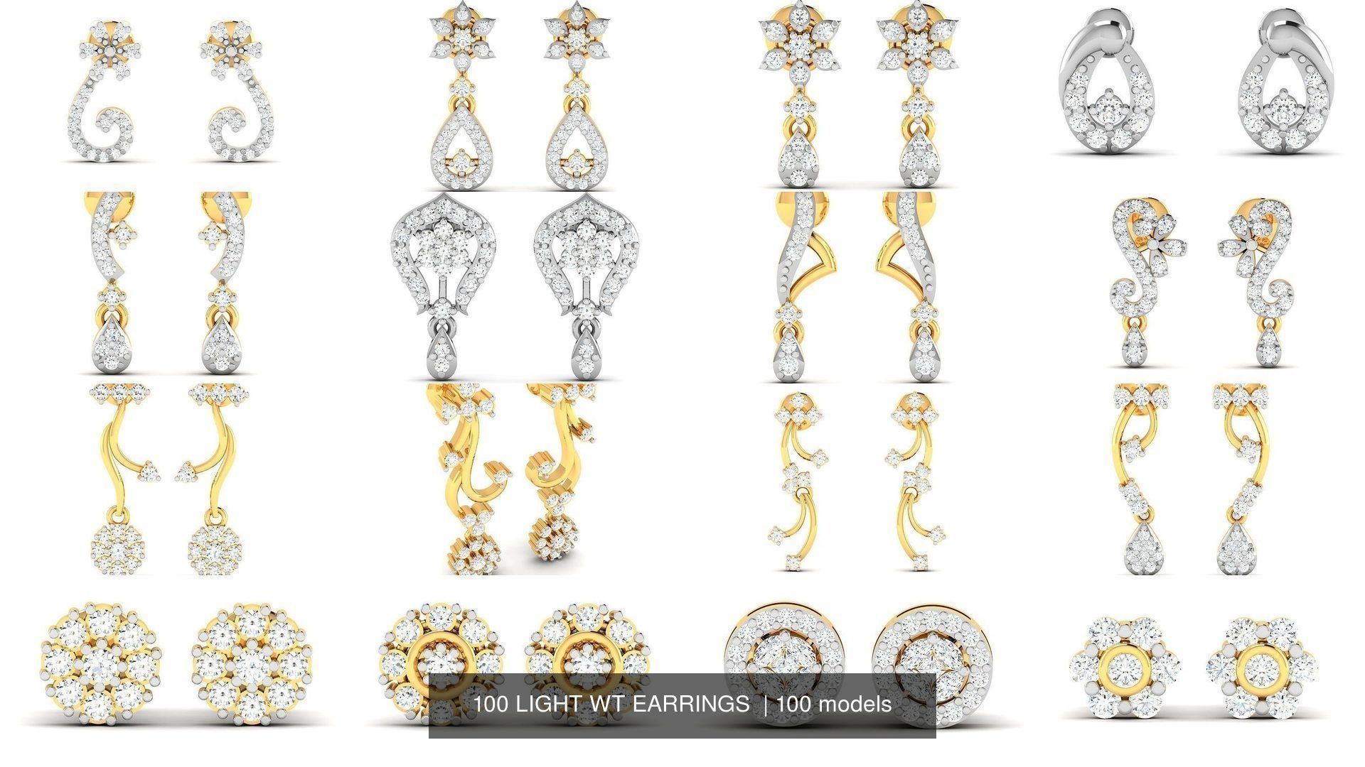 100 LIGHT WT EARRINGS  3D Model Collection_2