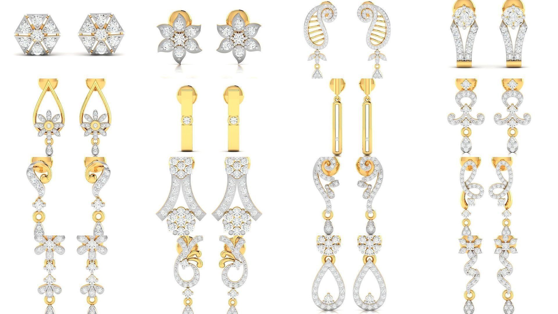 100 LIGHT WT EARRINGS  3D Model Collection_3