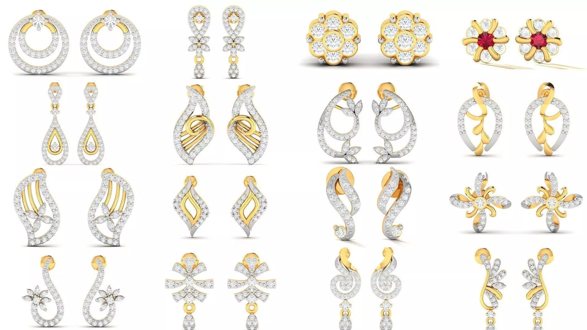 100 LIGHT WT EARRINGS  3D Model Collection_0