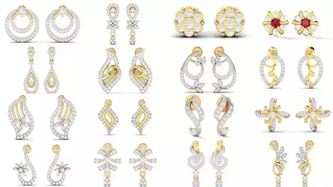 100 LIGHT WT EARRINGS  3D Model Collection