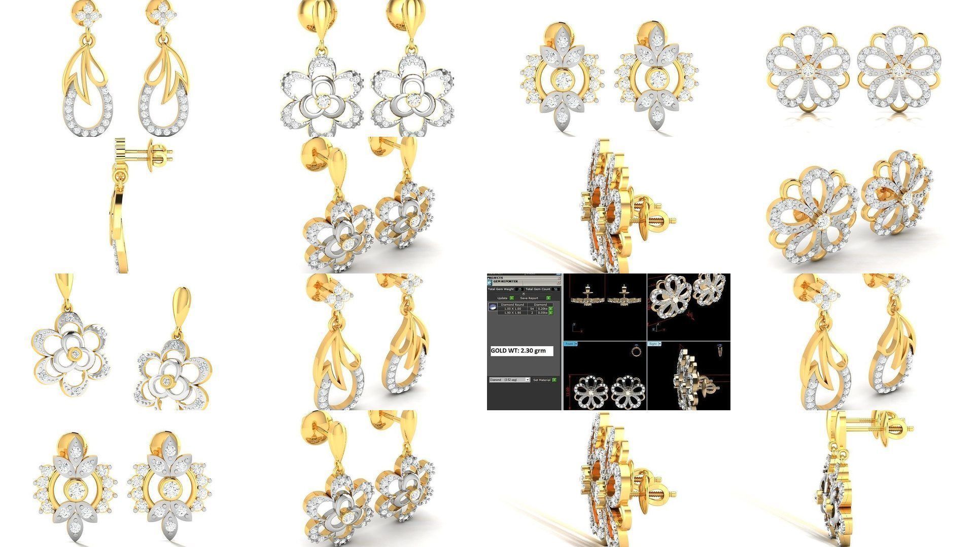 100 LIGHT WT EARRINGS  3D Model Collection_9
