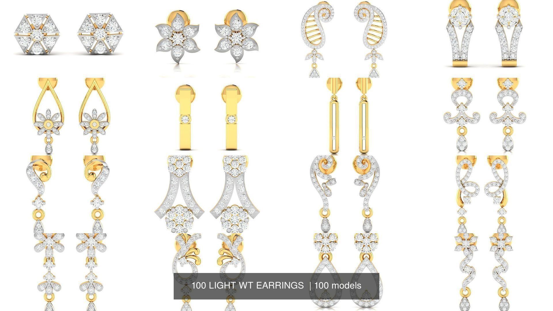 100 LIGHT WT EARRINGS  3D Model Collection_4