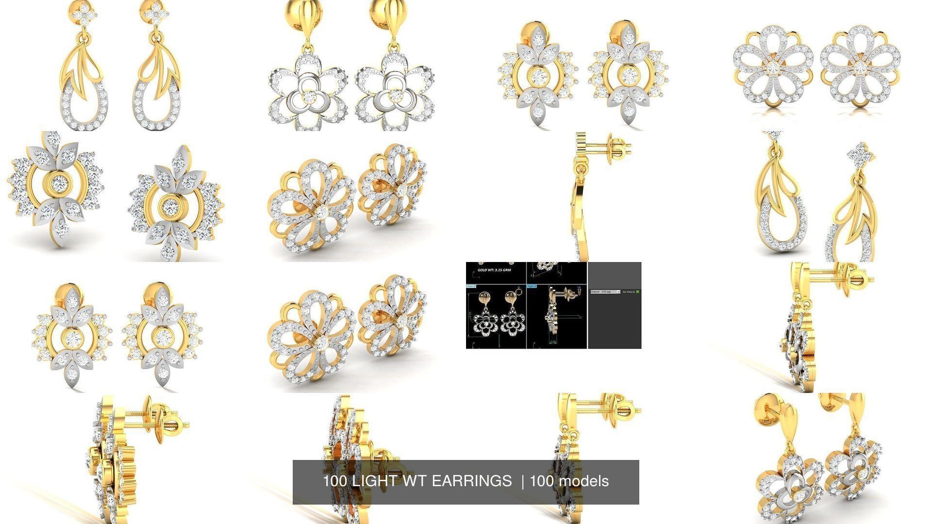 100 LIGHT WT EARRINGS  3D Model Collection_10