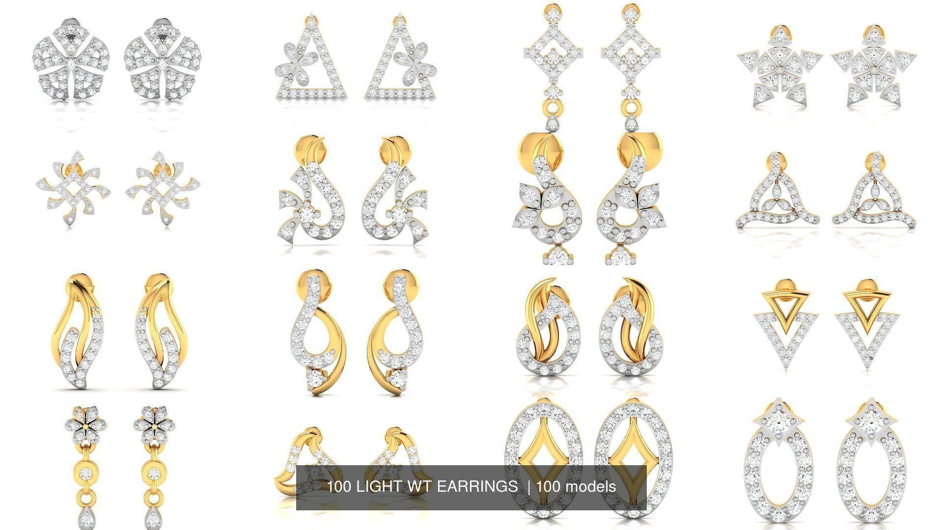 100 LIGHT WT EARRINGS  3D Model Collection_8