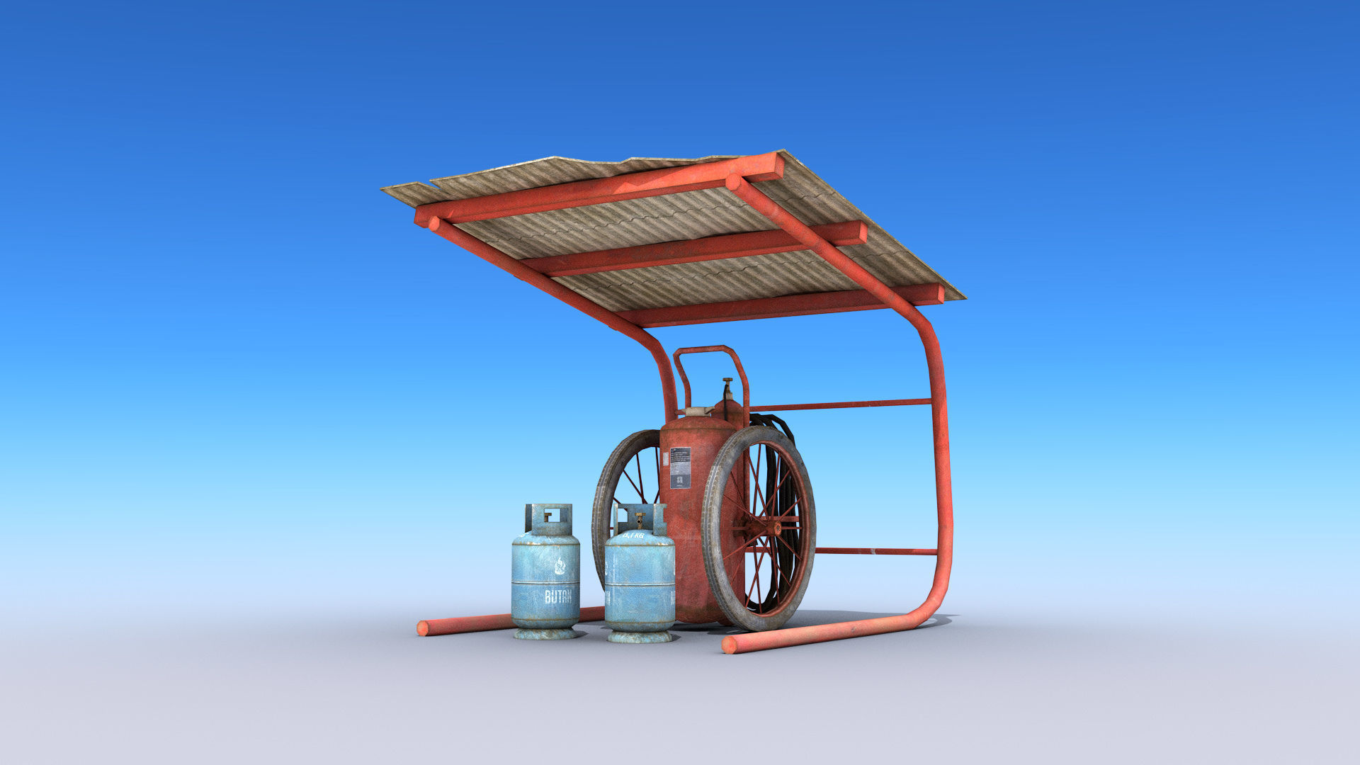 Fire Extinguisher Low-poly 3D model_2