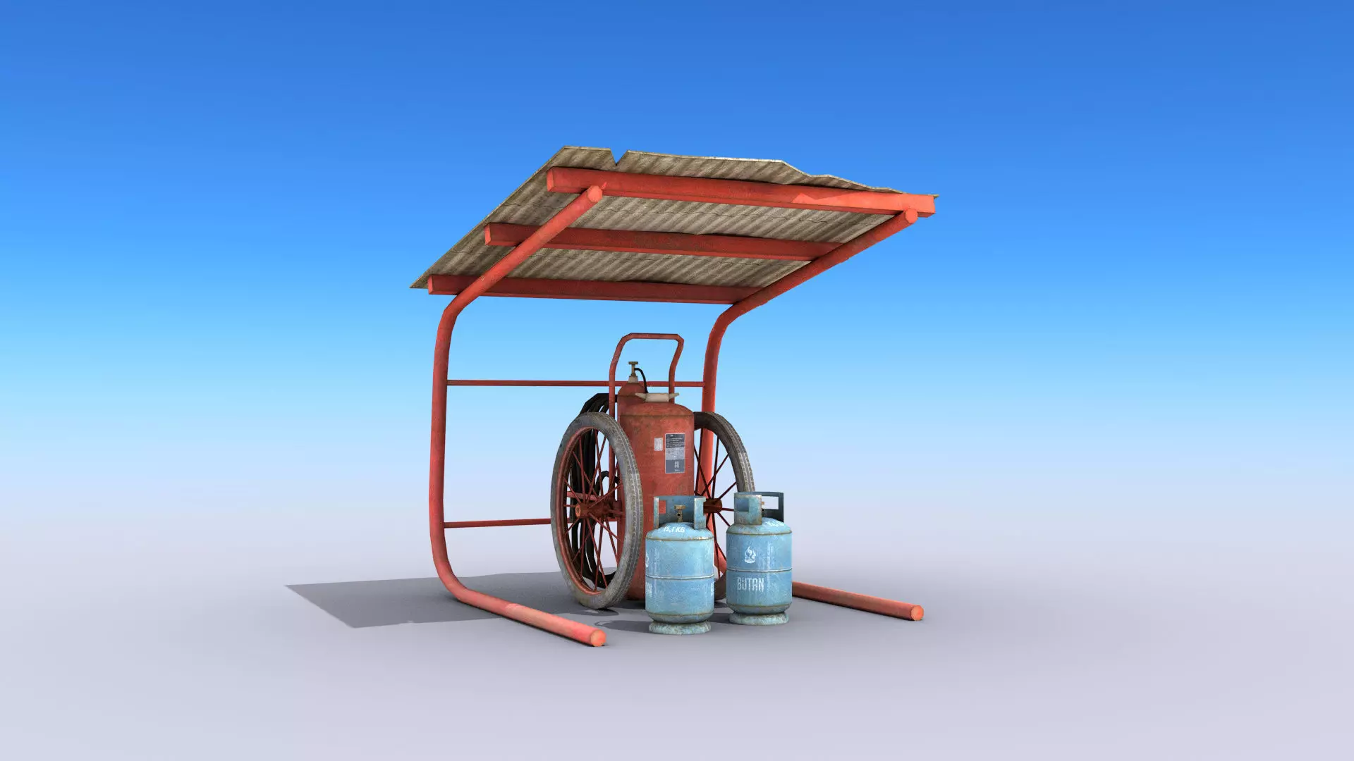 Fire Extinguisher Low-poly 3D model_0