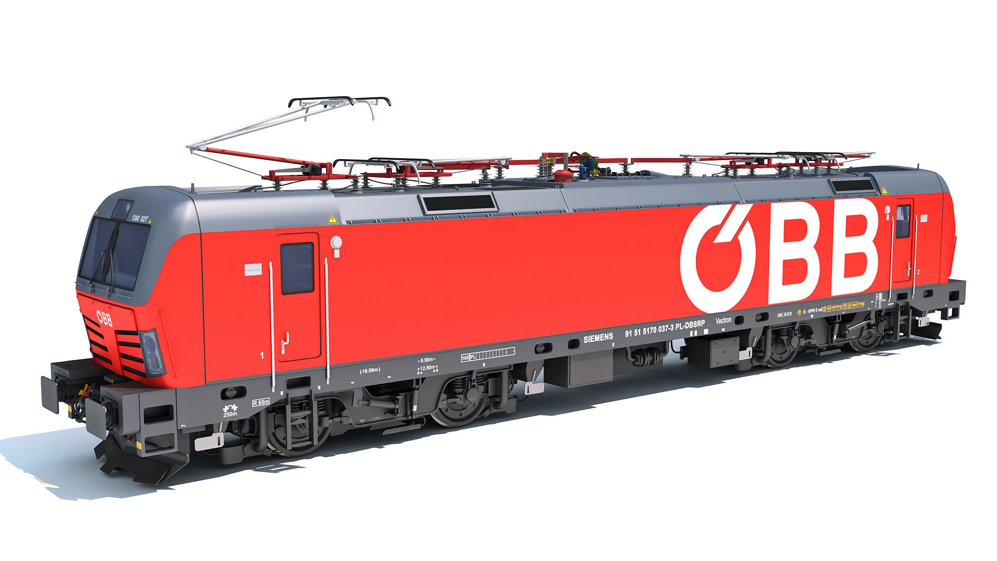 Siemens Vectron Locomotive Austrian Railways 3D model_1