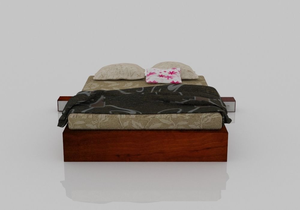 BED COLLECTION 1 with floral pattern 3D model_7