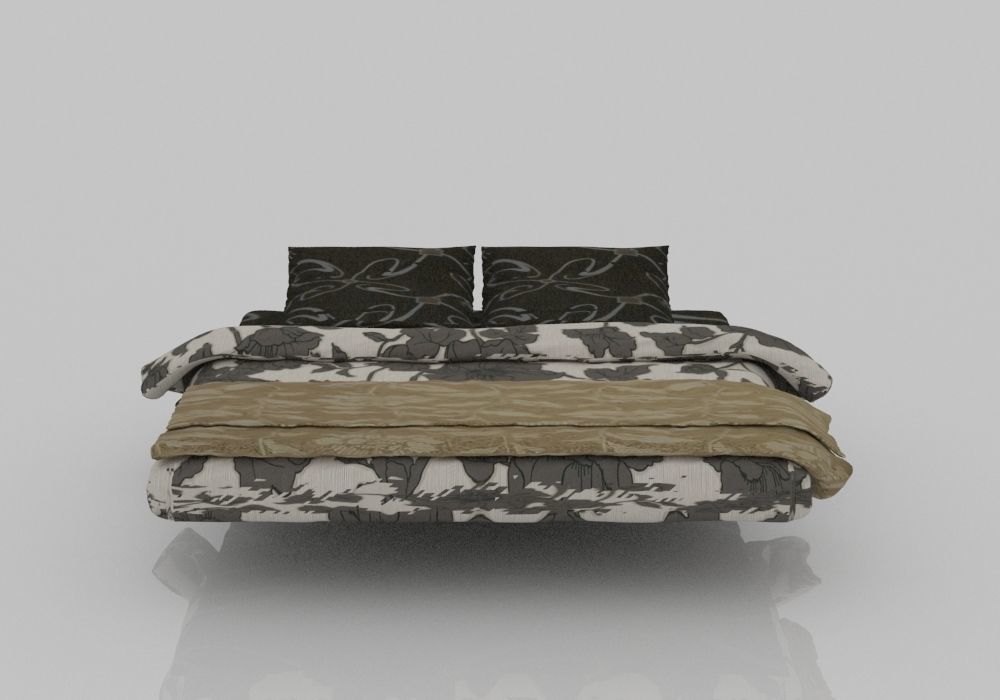BED COLLECTION 1 with floral pattern 3D model_4