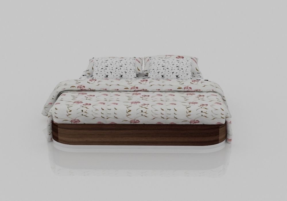 BED COLLECTION 1 with floral pattern 3D model_3