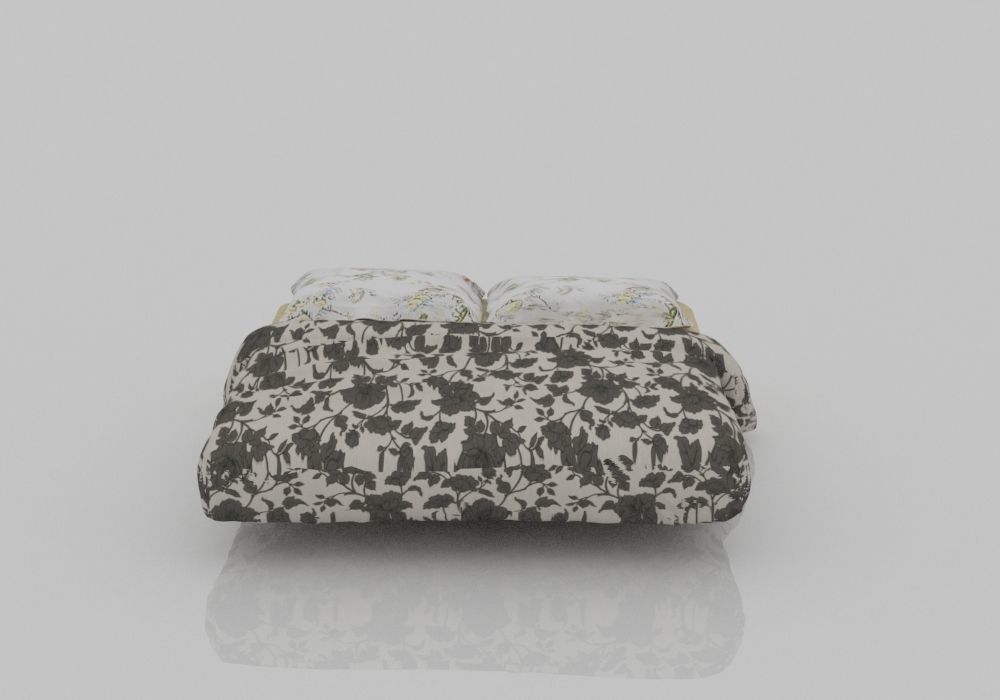 BED COLLECTION 1 with floral pattern 3D model_6