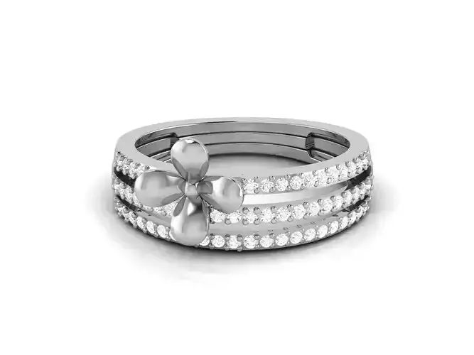 Solitaire women ring 3dm render detail