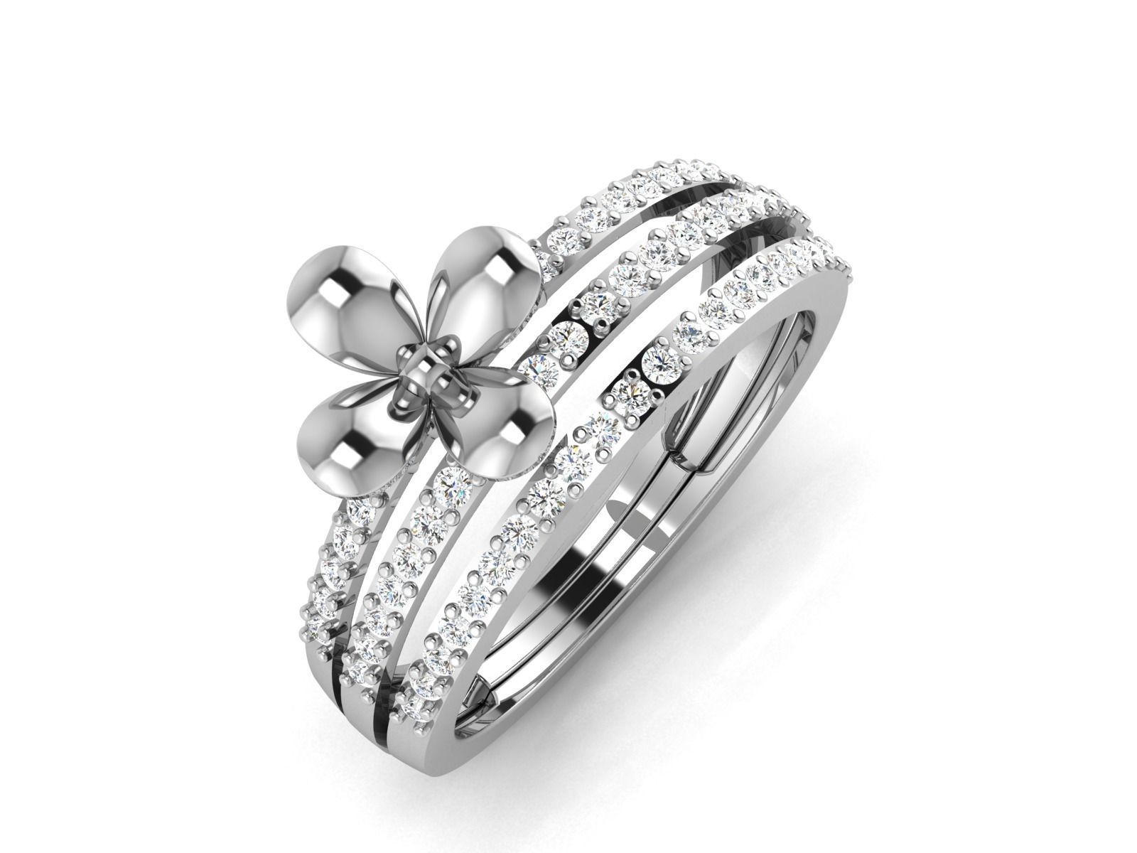 Solitaire women ring 3dm render detail 3D print model_3