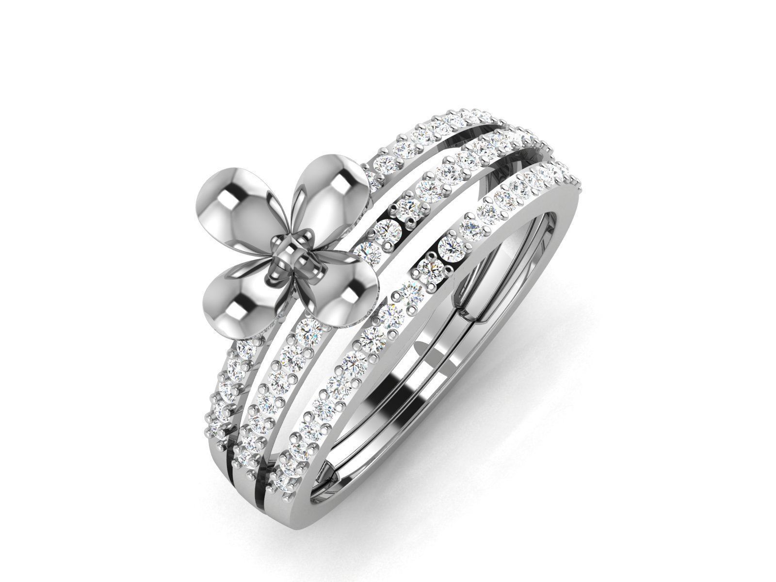 Solitaire women ring 3dm render detail 3D print model_2