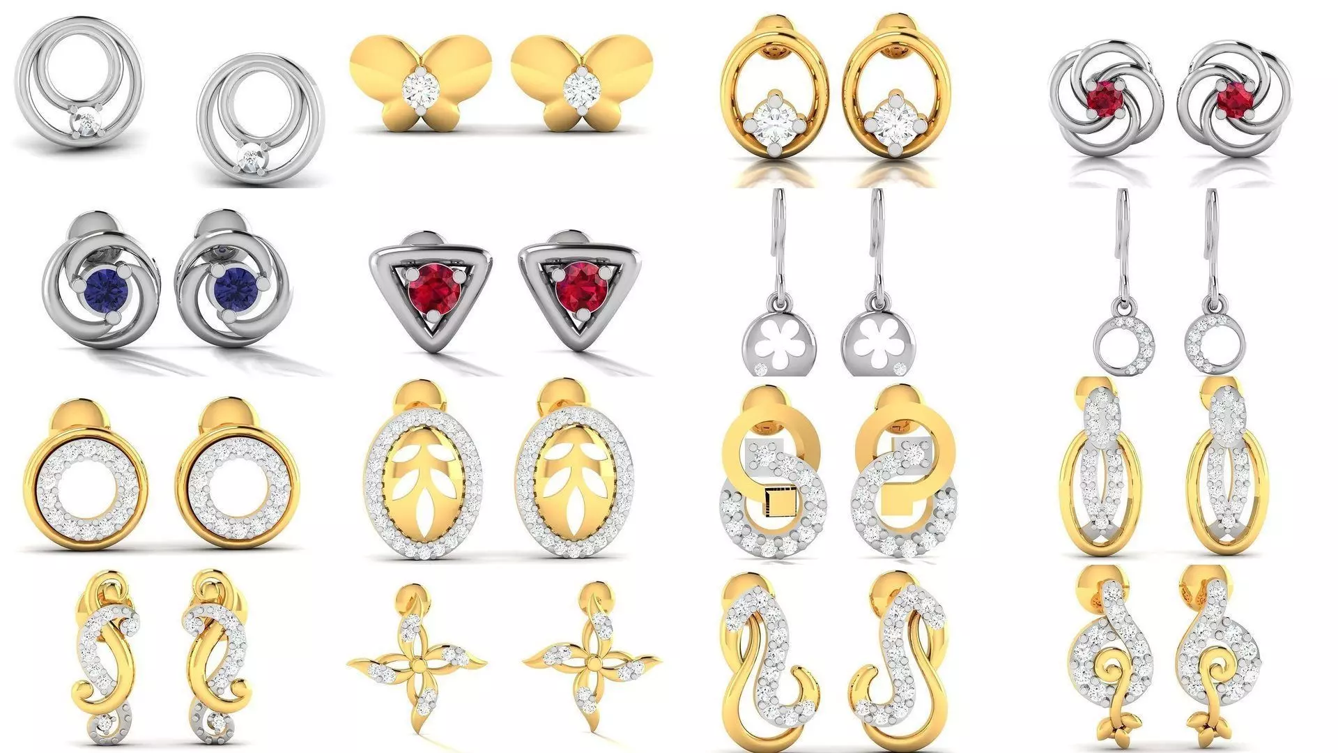 97 LIGHT WT EARRINGS 3D Model Collection_0