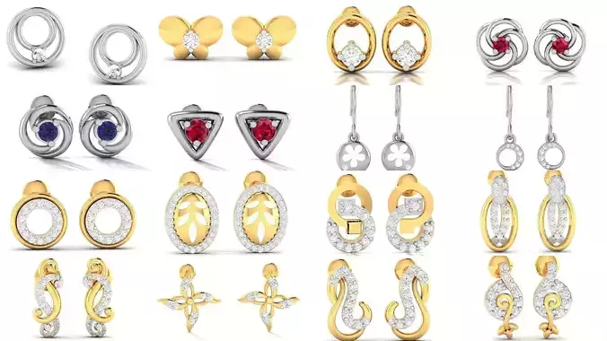 97 LIGHT WT EARRINGS 3D Model Collection