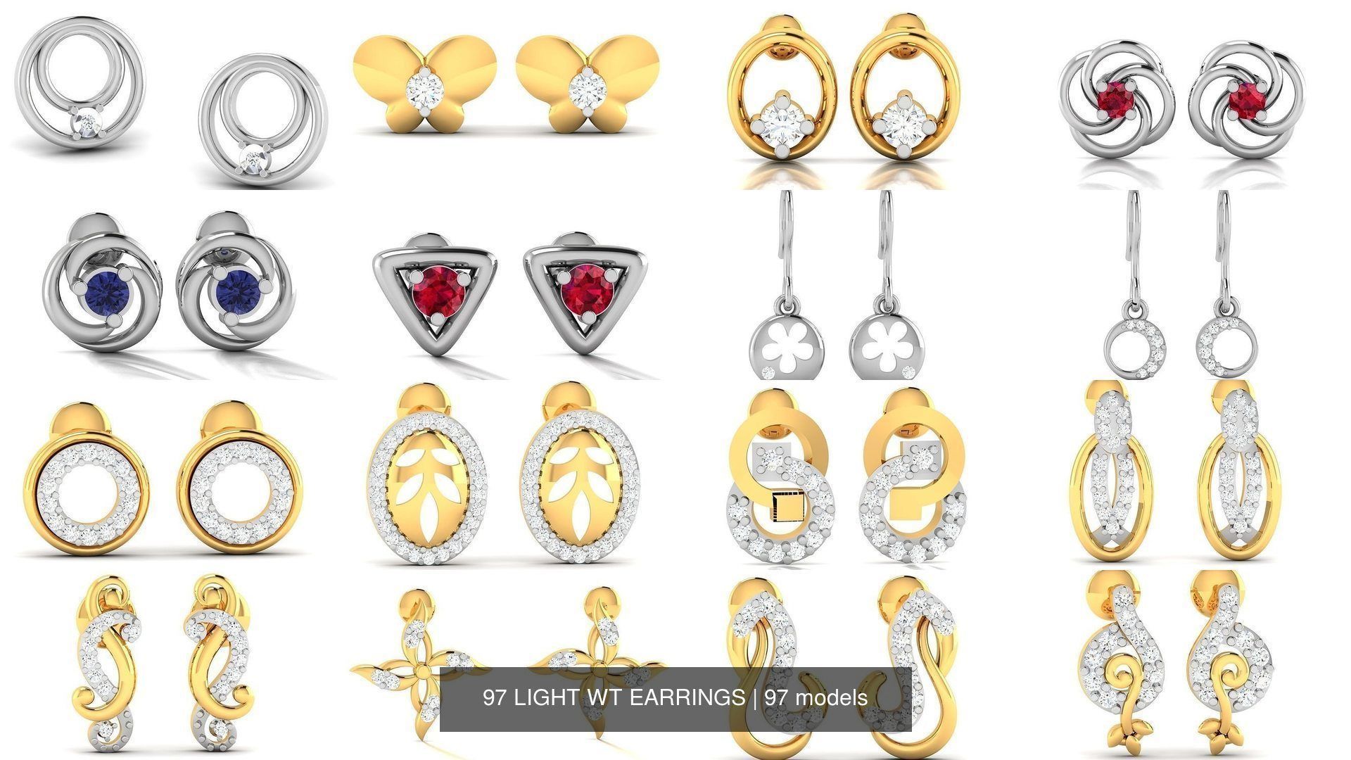 97 LIGHT WT EARRINGS 3D Model Collection_4