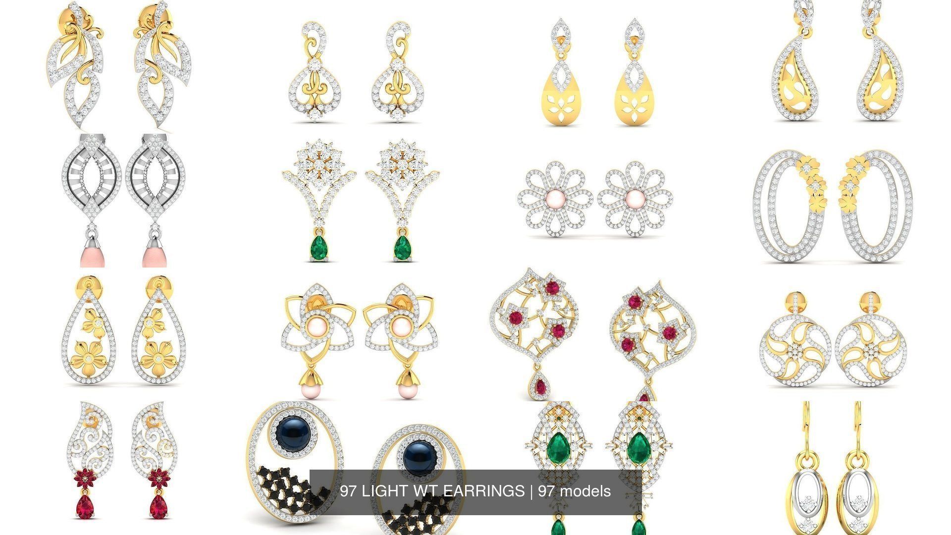 97 LIGHT WT EARRINGS 3D Model Collection_7
