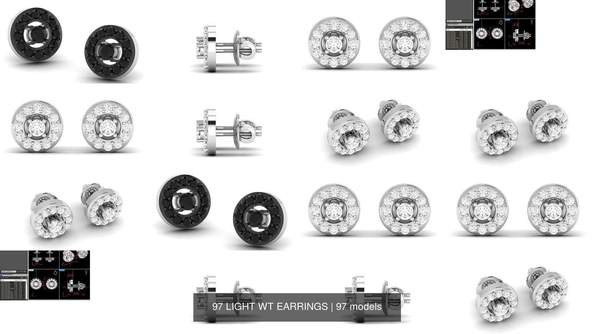 97 LIGHT WT EARRINGS 3D Model Collection_8