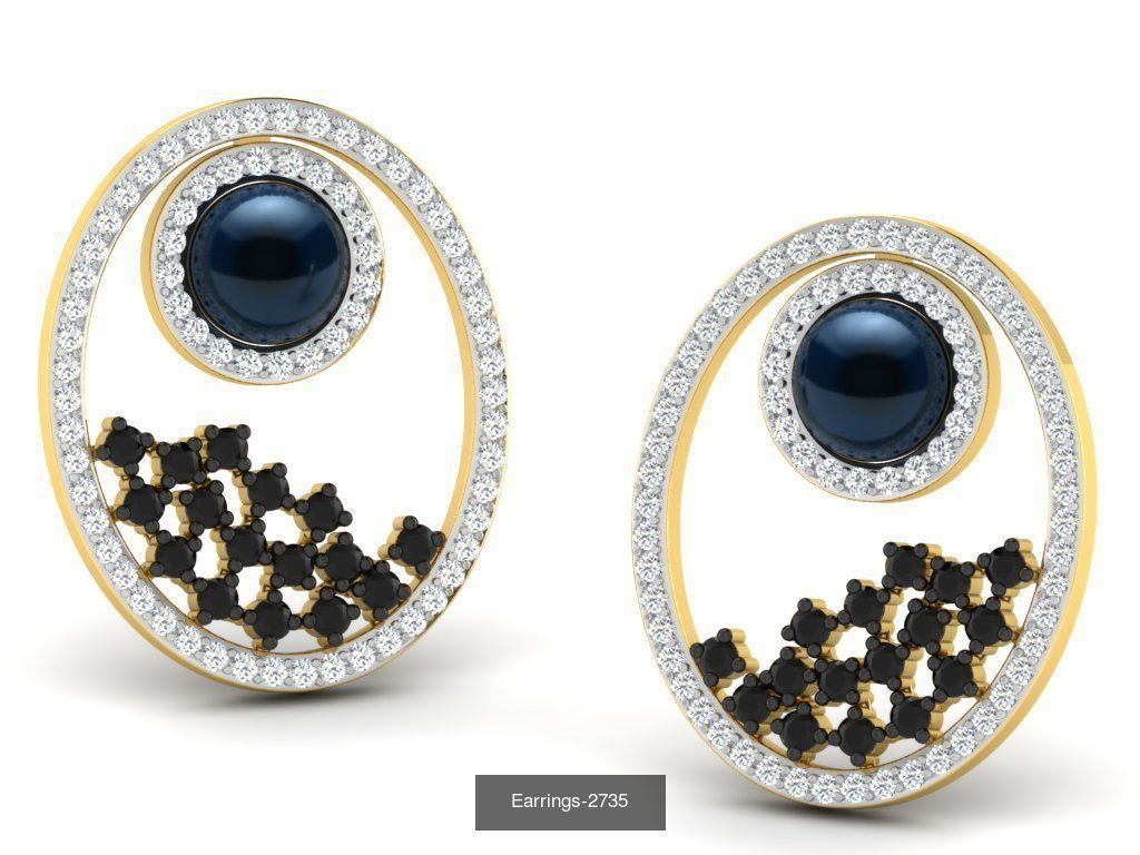 97 LIGHT WT EARRINGS 3D Model Collection_102