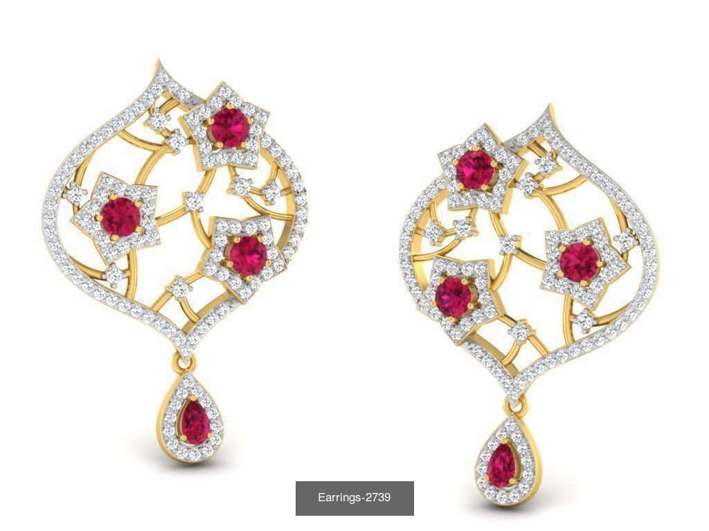 97 LIGHT WT EARRINGS 3D Model Collection_99