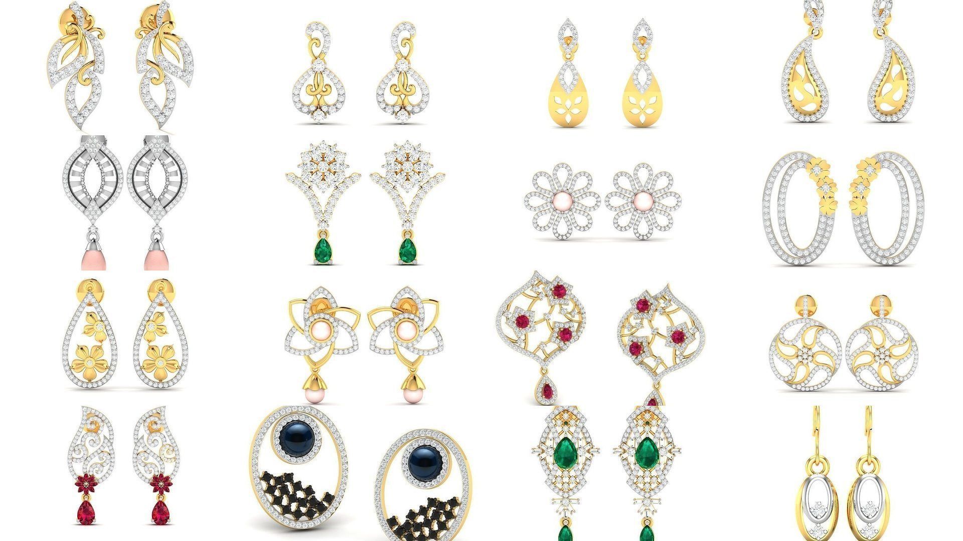 97 LIGHT WT EARRINGS 3D Model Collection_3