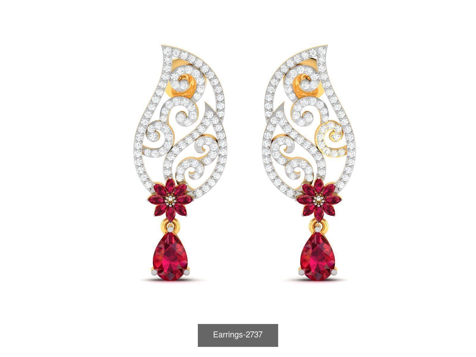97 LIGHT WT EARRINGS 3D Model Collection_101