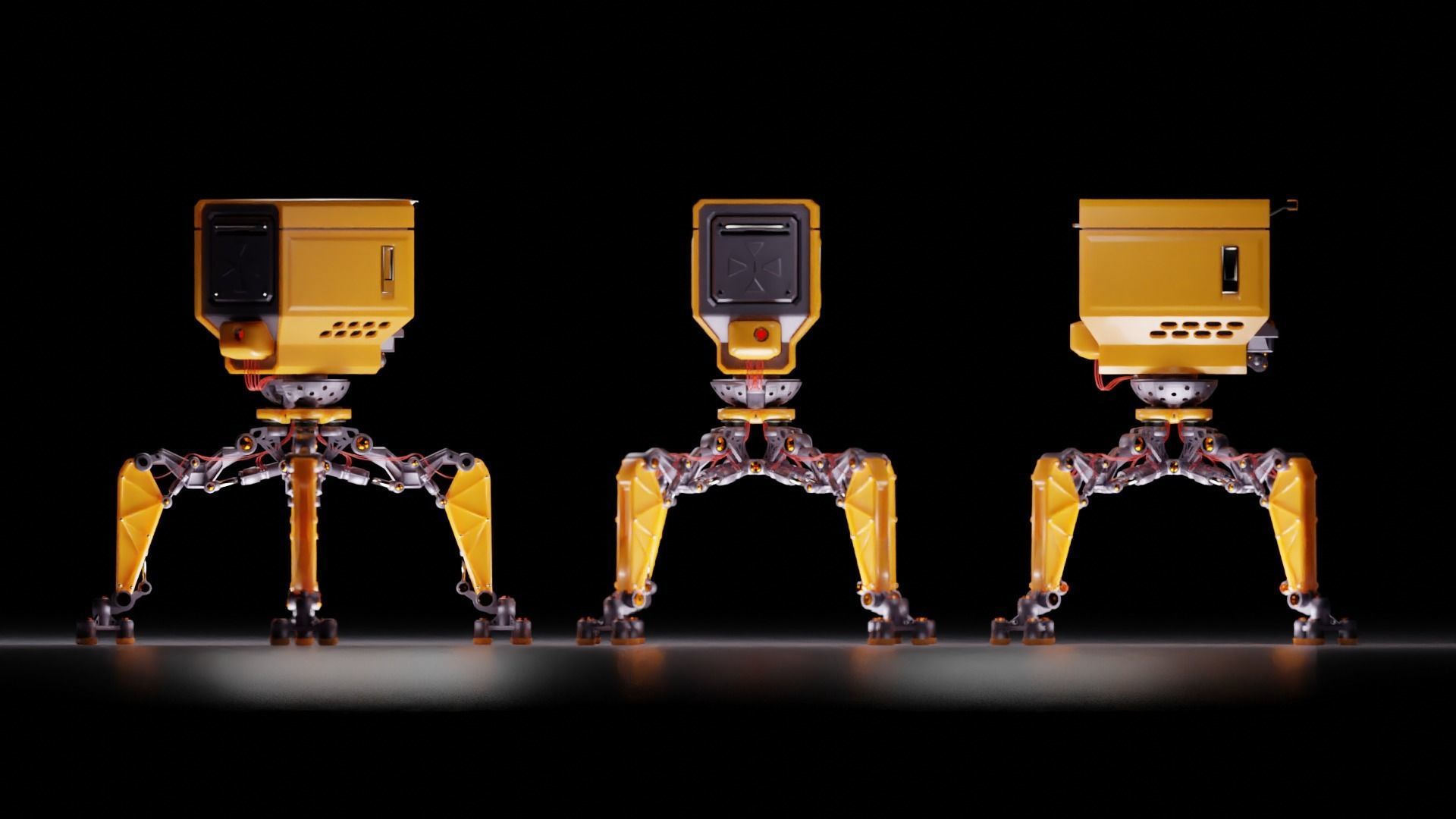 Bake robot blender model Low-poly 3D model_1