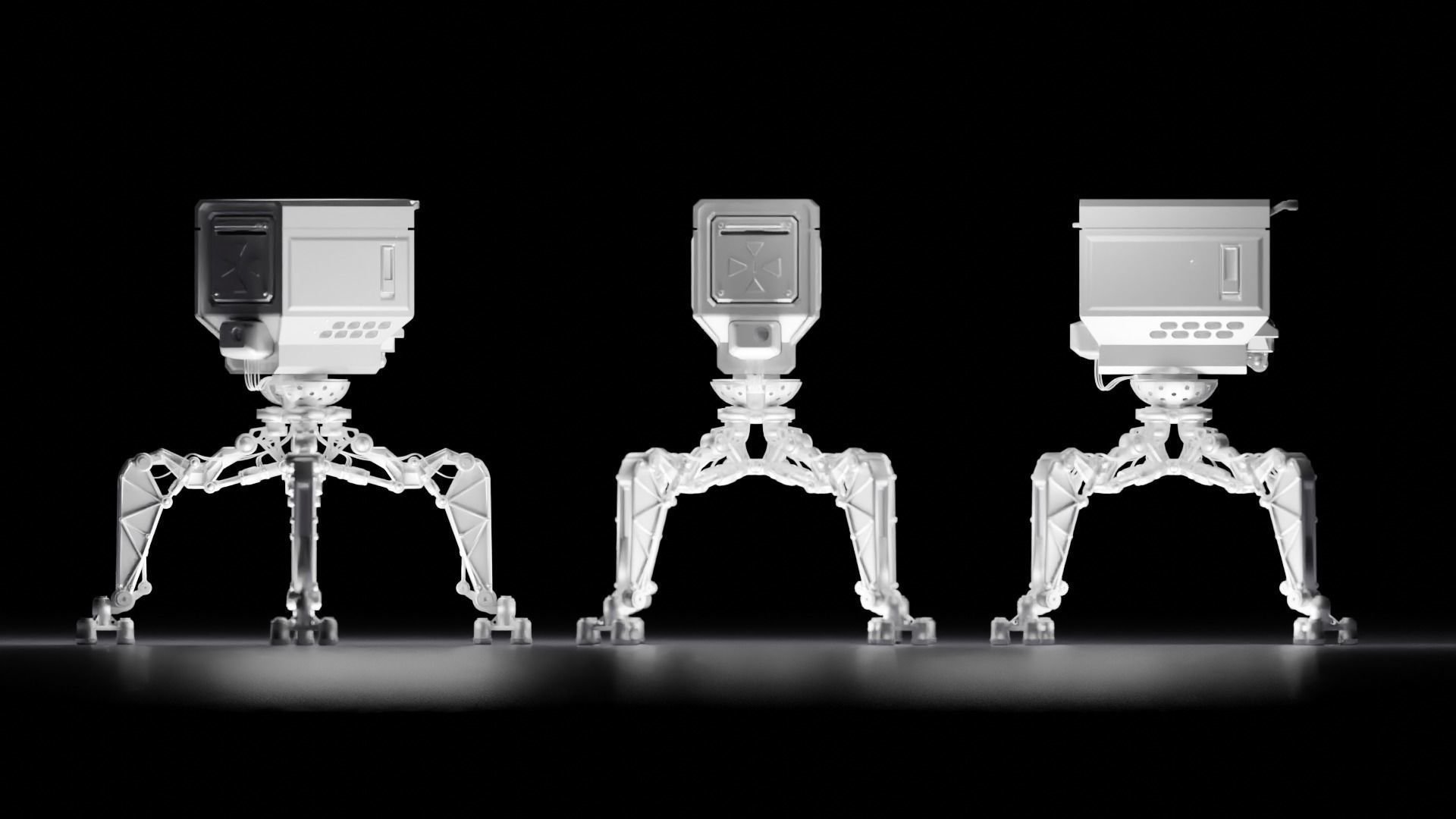 Bake robot blender model Low-poly 3D model_2