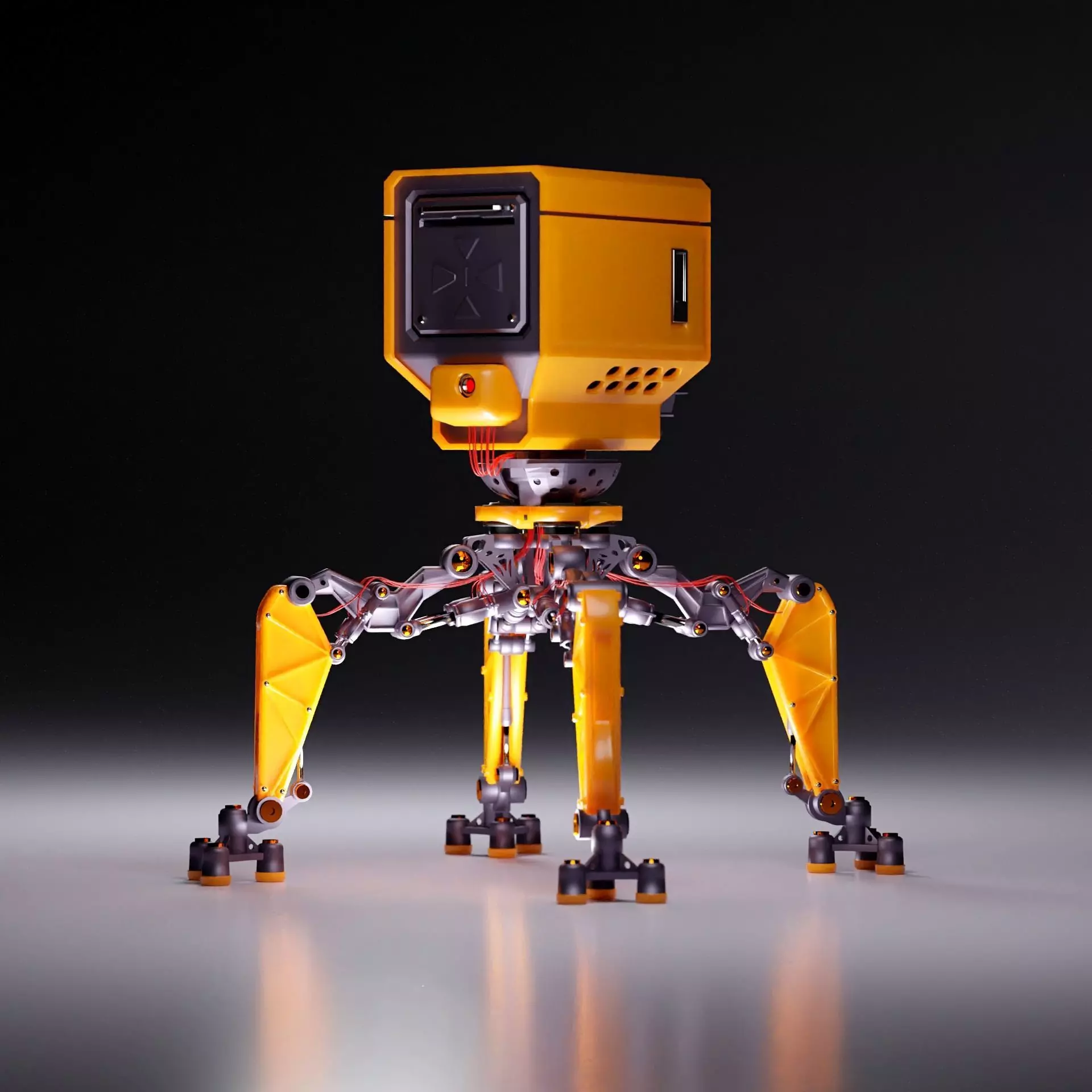 Bake robot blender model Low-poly 3D model_0