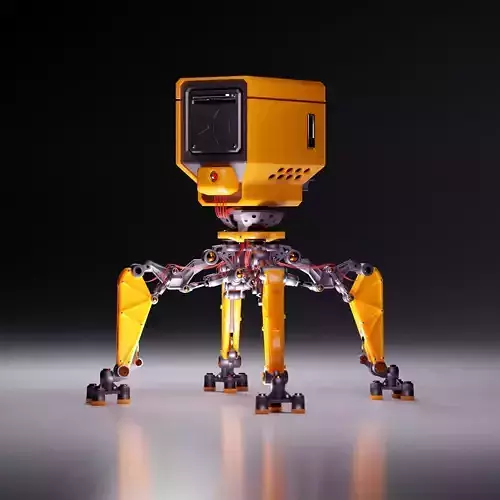 Bake robot blender model Low-poly 3D model
