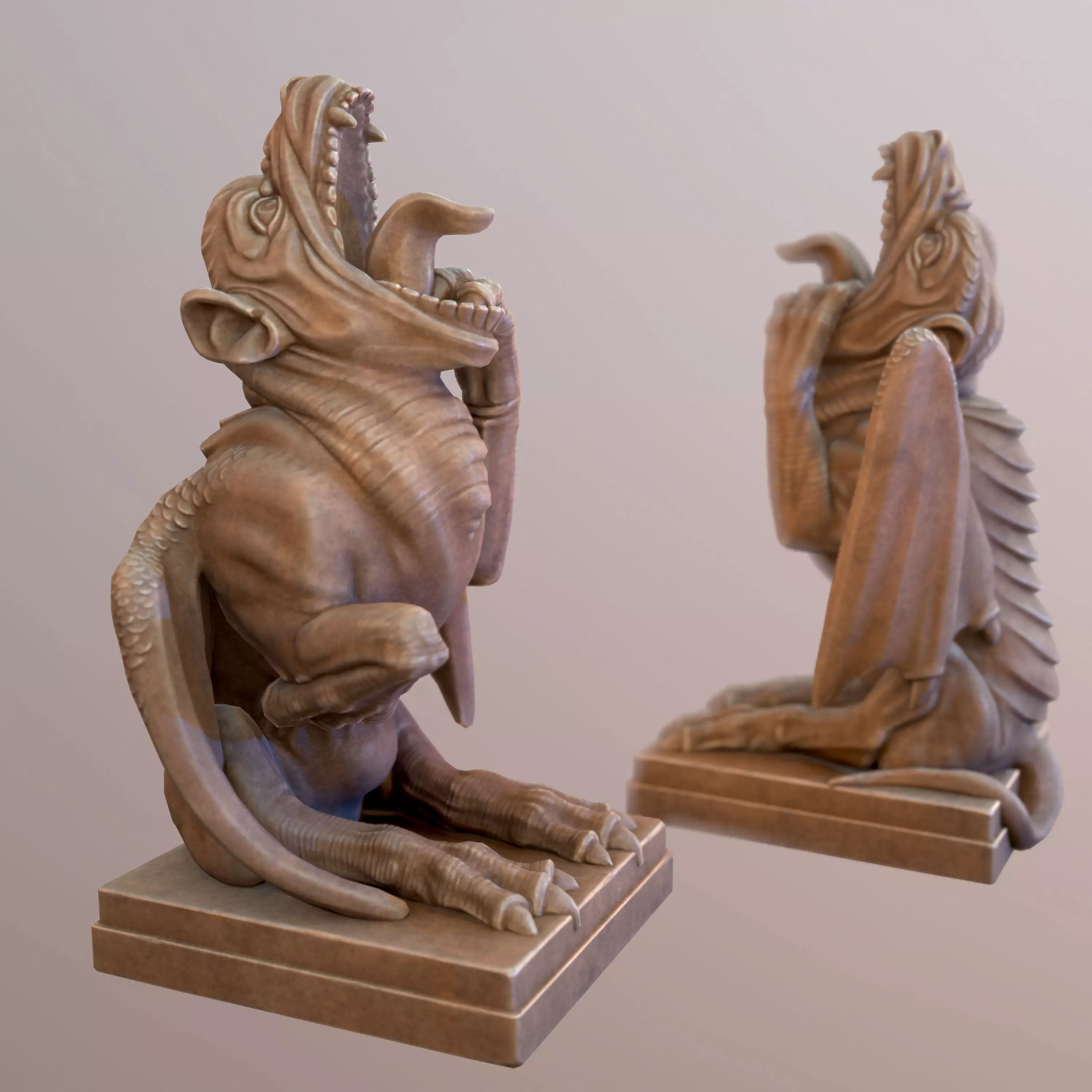 The sculpture of Chimera High-poly Low-poly 3D model