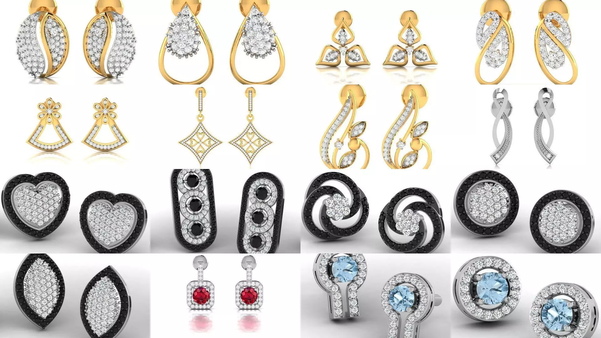 100 LIGHT WT EARRINGS  3D Model Collection_0