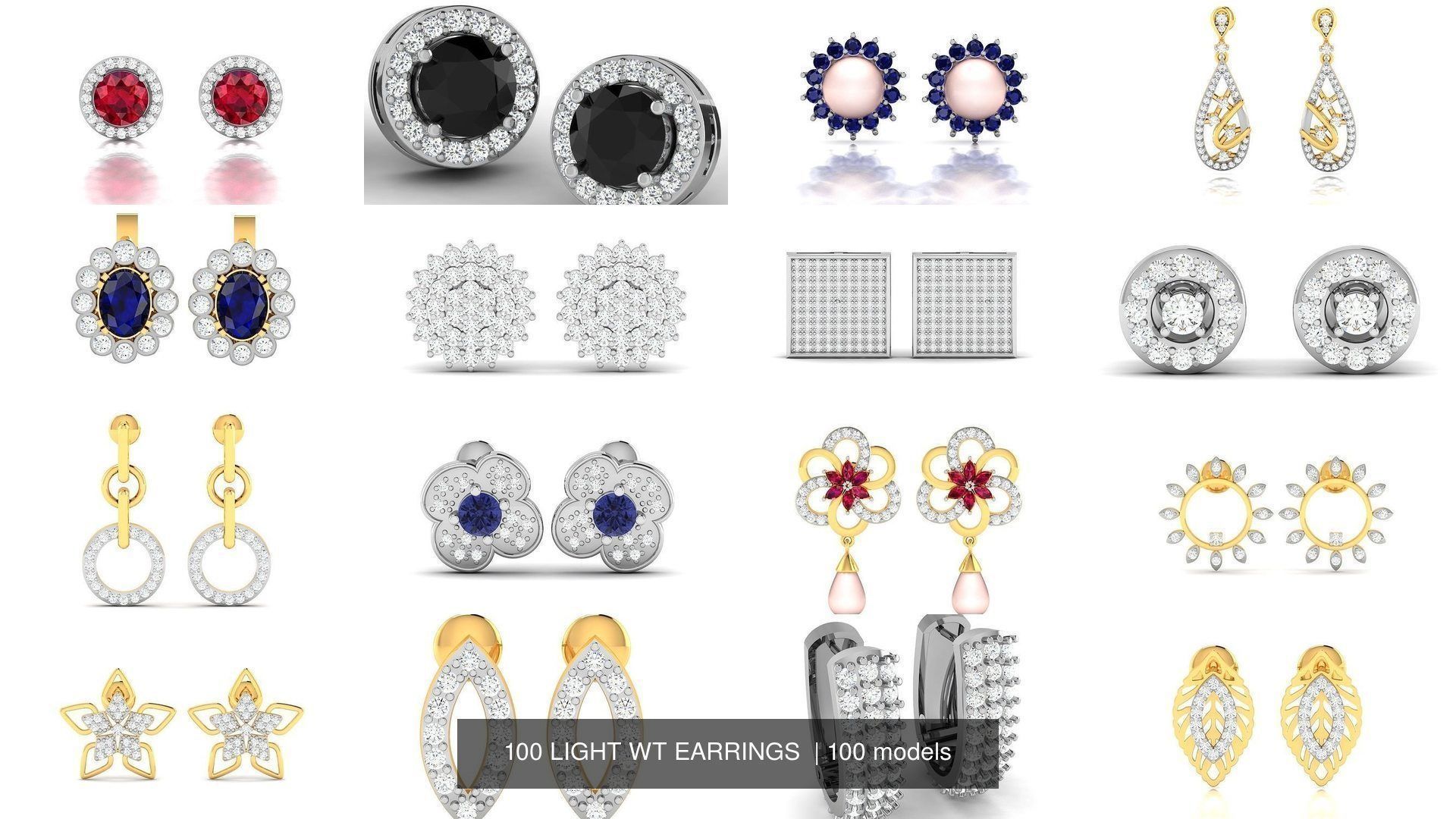 100 LIGHT WT EARRINGS  3D Model Collection_10