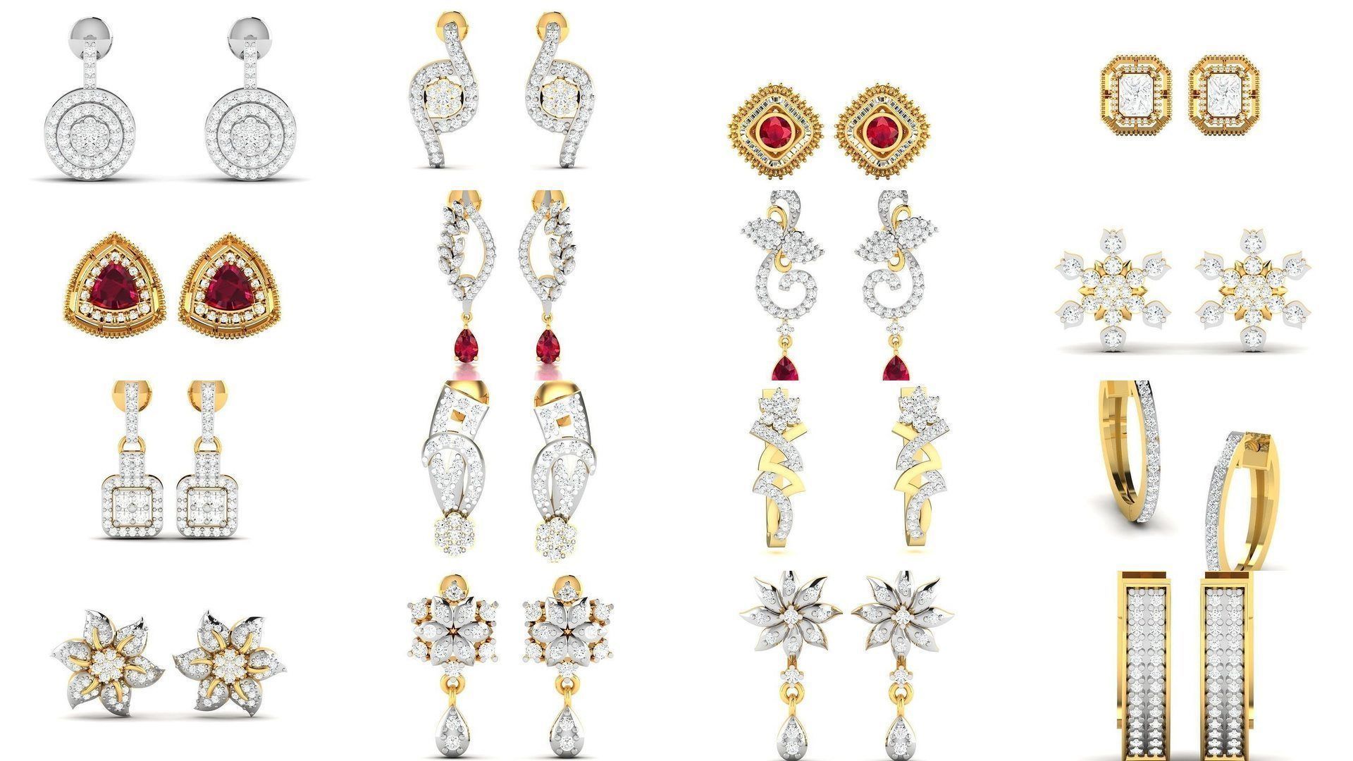 100 LIGHT WT EARRINGS  3D Model Collection_5