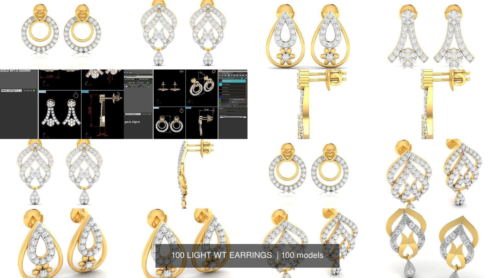 100 LIGHT WT EARRINGS  3D Model Collection_11