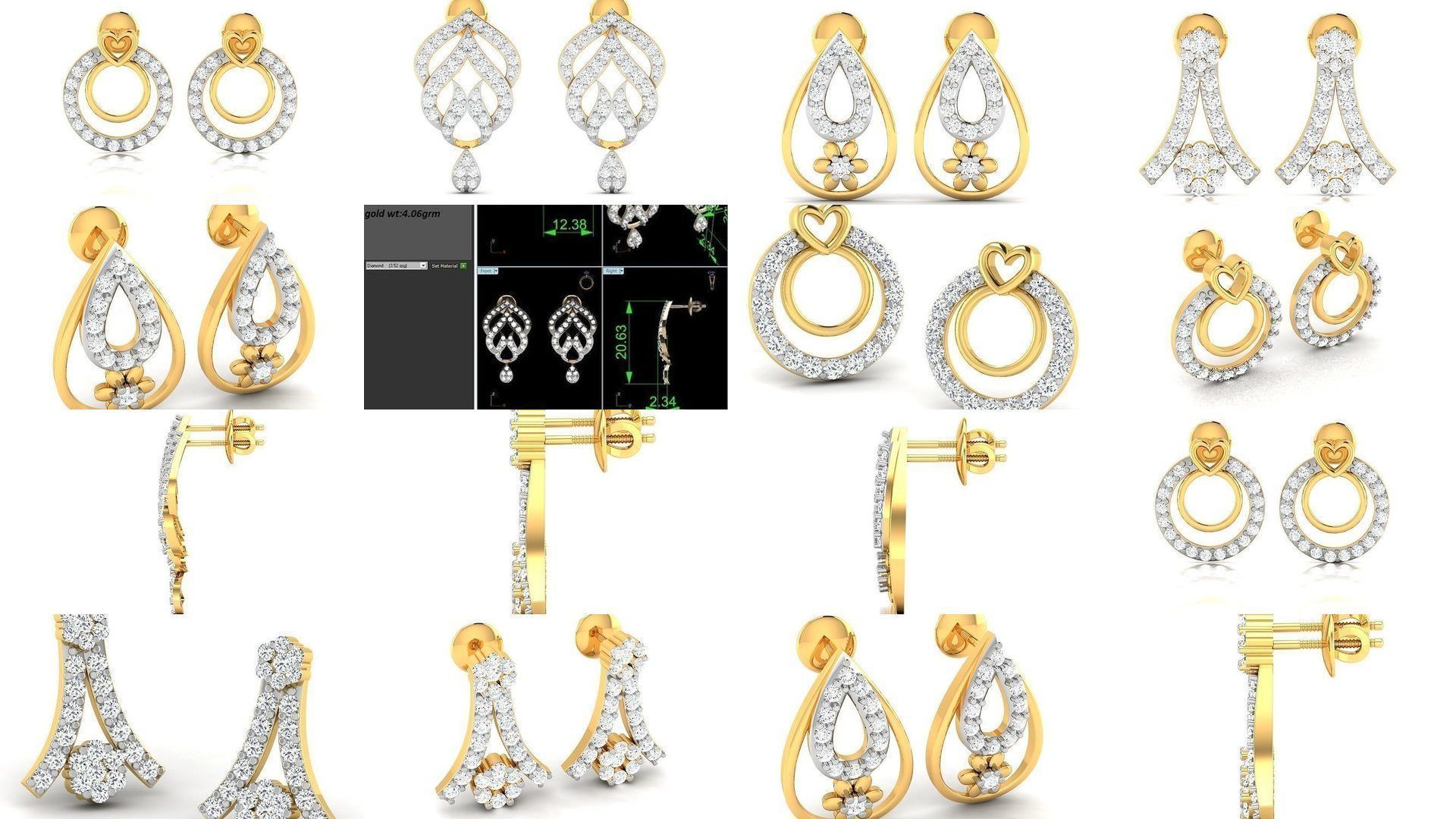 100 LIGHT WT EARRINGS  3D Model Collection_9
