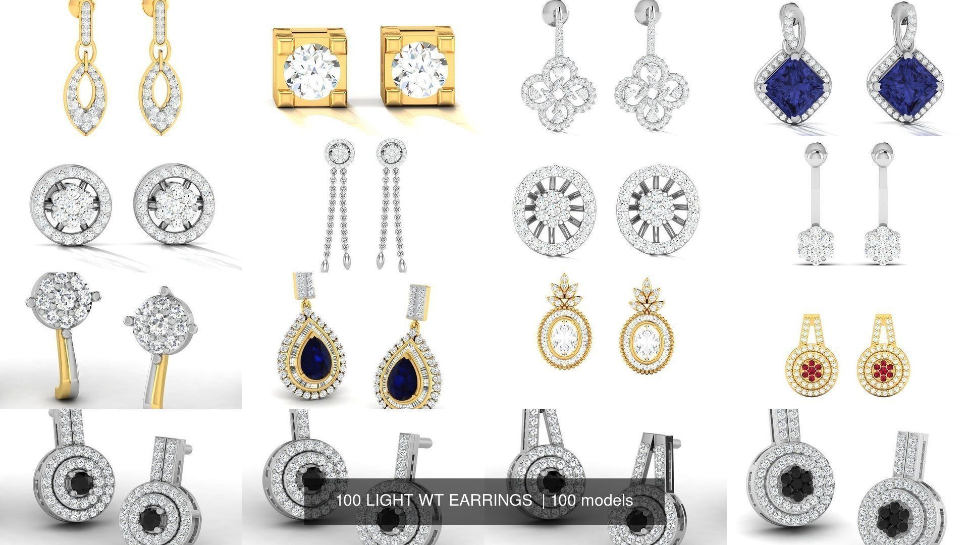 100 LIGHT WT EARRINGS  3D Model Collection_3