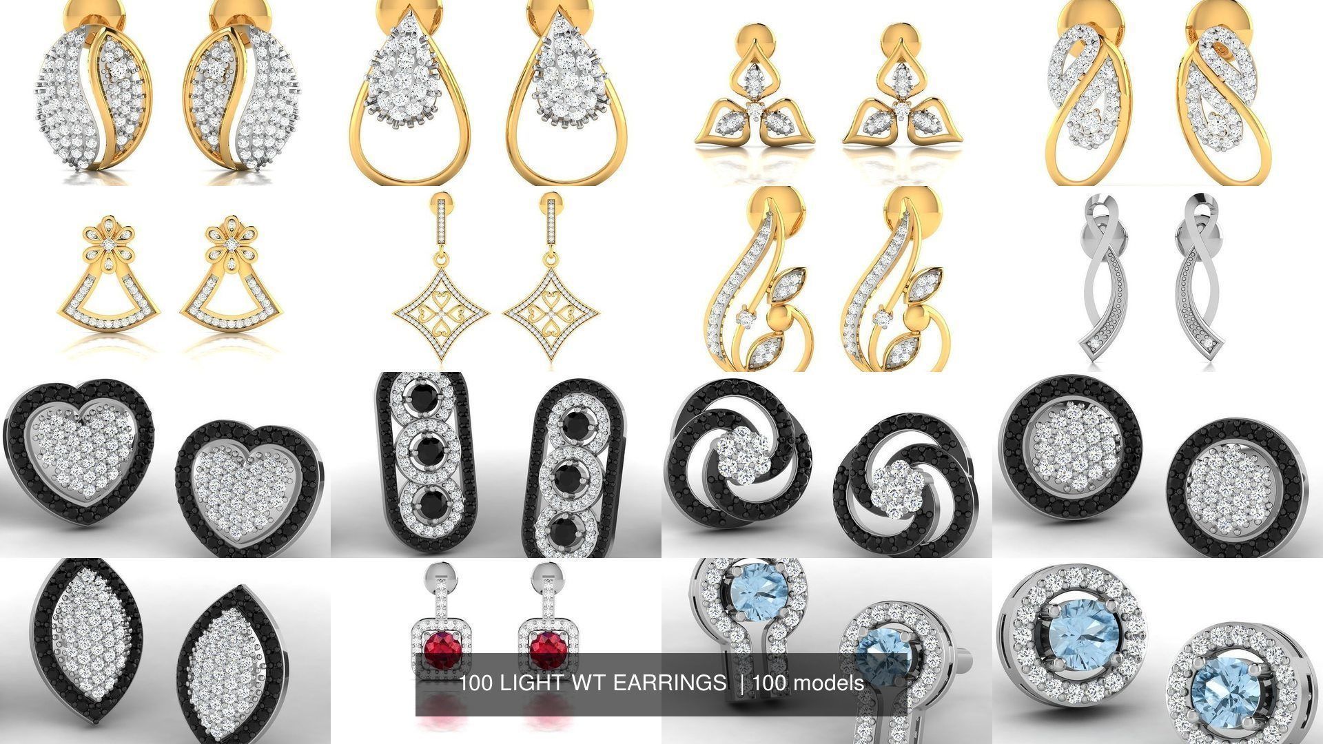 100 LIGHT WT EARRINGS  3D Model Collection_8