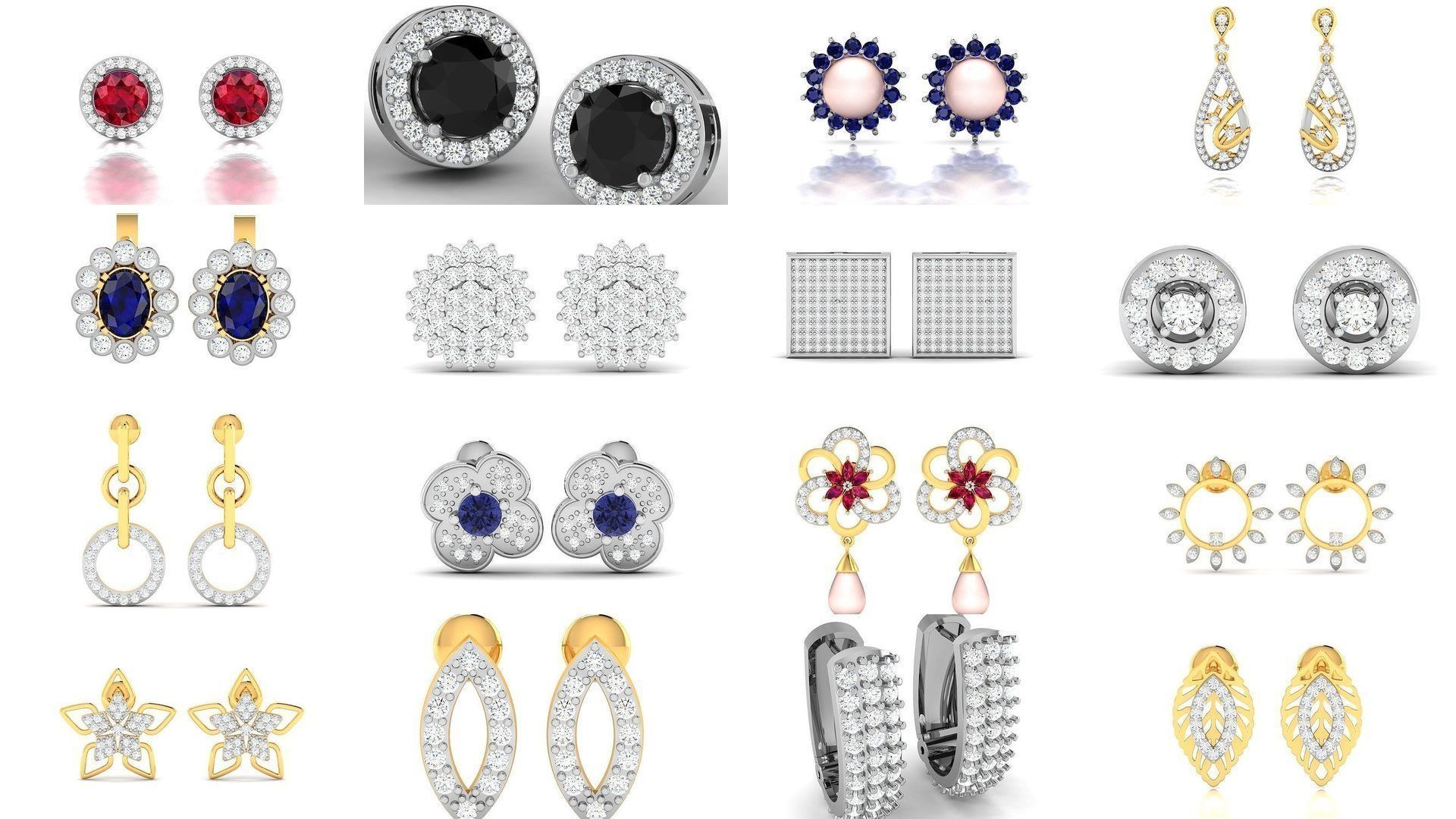 100 LIGHT WT EARRINGS  3D Model Collection_2